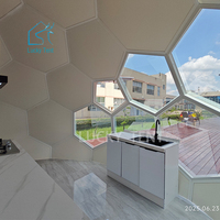 Chambre ovale de dôme en verre géodésique de pièce de la conception KTV pour le glamping de luxe extérieur