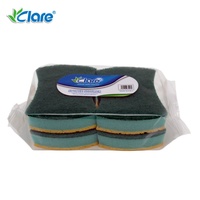 Offre Spéciale – Tampon à récurer en éponge de cellulose naturelle à triple effet abrasif de haute qualité OEM pour le nettoyage domestique
