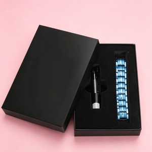 Black Flip-Top <b>Jewelry</b> <b>Box</b> with Custom <b>Velvet</b> Foam Insert for Watch Band and Accessory Storage - Product Image 6