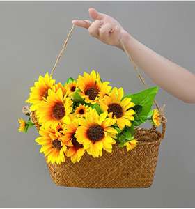 Bouquet de tournesol artificiel fleur décorative positive florissante pour le mariage et les hôtels et l'arrangement à la maison pour l'obtention du diplôme Esater - Product Image 4