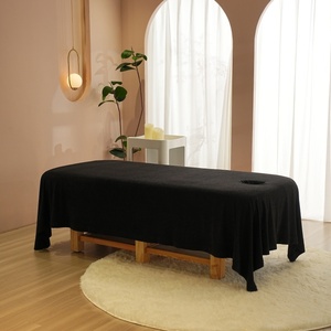 Ensemble de couvertures de table de massage en <span class=keywords><strong>polaire</strong></span> noire Earthlite DELUXE Ensemble de draps de lit pour le visage super doux et résistant aux taches - Product Image 3