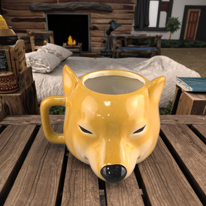 Tazza in Ceramica a Forma di Cane Chai Cartoon Divertente per Caffè/Acqua/Latte Senza Coperchio Regalo di Compleanno Creativo per Coppie - Product Image 1