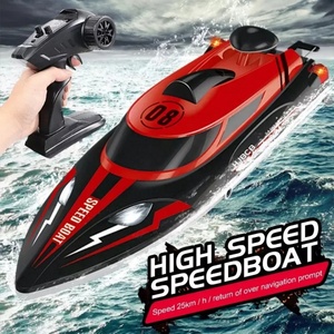 Bateau de course télécommandé SJY-HJ808 en métal, 4 canaux, portée 150 m, navigation autotourneuse, 2,4 GHz, refroidissement par eau, haute vitesse - Product Image 3
