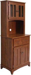 Buffet de cocina clásico con aparador y puertas Gabinete de cocina alto independiente <span class=keywords><strong>Despensa</strong></span> Fácil de organizar Cosas y microondas - Product Image 5