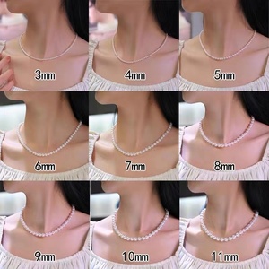 Bộ trang sức ngọc trai nước ngọt gần tròn, bán buôn, mạ vàng bạc, thích hợp làm quà cưới hoặc quà tặng - Product Image 5