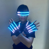 Party Club Performance Props Led Light up Gants clignotants Rechargeable Télécommande Lunettes LED lumineuses