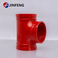 JINFENG PN10 Raccords de tuyauterie pour gicleurs d'incendie à basse pression Peinture de bouche d'incendie en fonte malléable en fonte ductile rainurée
