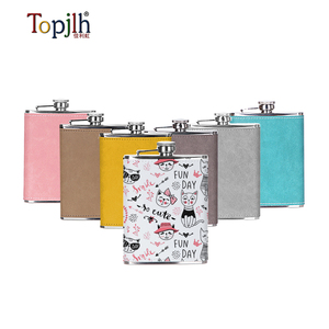 Topjlh Venta caliente 6oz Sublimación Cuero <span class=keywords><strong>Peltre</strong></span> Hip Flask Sleeve - Product Image 3