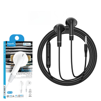 Écouteurs semi intra-auriculaires filaires 3,5 mm, stéréo HiFi, basses profondes, port confortable, micro intégré, cordon de 1,2 m, vente directe d'usine