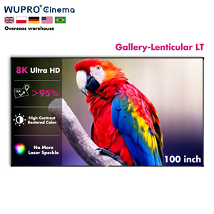 Écran de projection lenticulaire Wupro 100 pouces en stock UE, gain 1.0, anti-laser, anti-taches, pour home cinéma, écran de projection à cadre fixe - Product Image 1