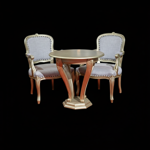 Louis Luxury Mid-Century Modern Ensemble de table basse à 2 chaises pour meubles de salon à la maison - Product Image 1