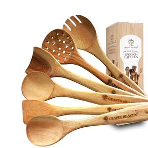 Cuchara de madera resistente de proveedor indio para cocinar con mango largo, perfecta para agitar y servir en la cocina, disponible para la venta. - Product Image 3