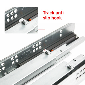 Glissière télescopique à fermeture amortie de 45 mm, à extension complète, dissimulée, à 3 sections, pour tiroirs de cuisine, ateliers, hôtels, gymnases - Product Image 5