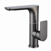 Robinet de lavabo en acier inoxydable GEASAM, à monter sur le plan, monocommande, eau chaude et froide, pour distribution