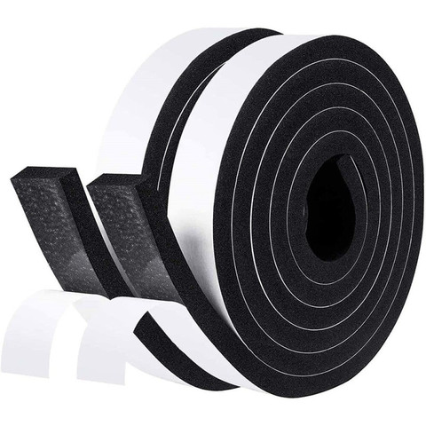 Multi Sizes Available Black Color Paper Liner Acoustic Foam Tape for Window Door Soundproof Shock Absorption