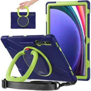 Zware Robuuste Handgreep Beugel Hanger Case Voor Samsung Tab S9 Ultra 14.6Inch X910 / S8 Ultra Grip Hard Plastic Hoes