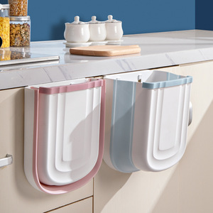 Seau de rangement multicolore pliable en plastique écologique 10L couvercle de poubelle suspendu pliable pour poubelle de cuisine à usage intérieur - Product Image 6