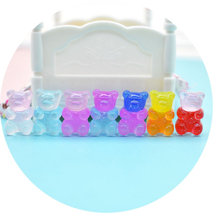 Accessoires en résine KI quyu DIY, paillettes dégradées, petit ours, bonbons mignons, résine époxy, coque de téléphone, décoration de patch DIY - Product Image 5