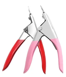 Professional Manicure/Pedicure Acrylic False Nail Art Tips Clippers Cutter Pink Nail clipper