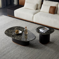 Ensemble de 2 tables basses de salon de luxe en marbre Ensemble de tables d'appoint de meubles modernes pour la maison Table de centre italienne minimaliste