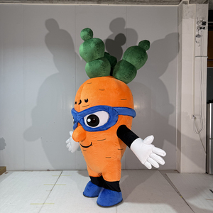 Costume Gonfiabile Mascotte Carota con Vestito Gigante <span class=keywords><strong>da</strong></span> Supereroe in Peluche per Eventi - Product Image 3
