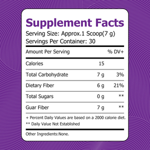 Natural Prebiotic Fiber Powder Plant Based Daily Nutritional Fiber <b>Supplement</b> for Gentle Gut Comfort Guar Fiber Powder - Product Image 2