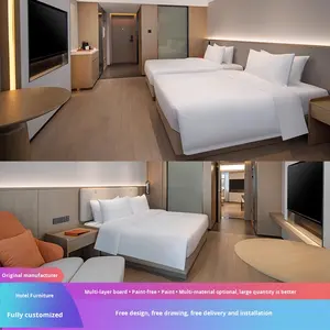 Juego de Muebles de Dormitorio de Madera Maciza Modernos y Personalizables para <span class=keywords><strong>Hoteles</strong></span>, Hostales y Apartamentos - Product Image 6