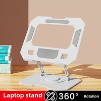 Support d'Ordinateur Portable Pliable et Réglable en Métal, Vente Directe Usine, Support de Refroidissement Multifonctionnel à 360 Degrés pour PC Portable et Tablette
