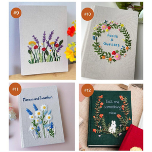 <span class=keywords><strong>Cuaderno</strong></span> personalizado de tela bordada a mano con margaritas, diario A5, álbum de fotos, <span class=keywords><strong>cuaderno</strong></span> de tapa dura, cuadernos personalizados hechos a mano - Product Image 3