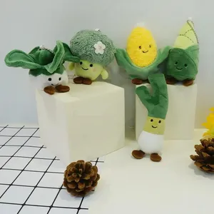 DOULUO Creative Vegetable Cabbage Broccoli Plush Dangle Cute Corn Handbag Hanging Ornament Plush Keychain