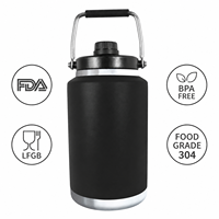 Growler à bière OEM 192 oz (un gallon) 128 oz, bouteille isotherme portable pour camping en extérieur, grande bouteille d'un gallon, d'un demi-gallon
