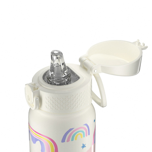 New Cartoon Design 550ml Stainless Steel Double Wall Insulated Kids Water Bottle Termos With Straw - Product Image 2