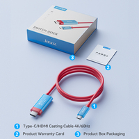 2M USB C pour HDMI Adaptateur mâle 6.5 FT 4K 60Hz Nickel Plaqué Vidéo Type C pour HDMI Câble de Projection Vidéo PVC pour Téléphone HDTV
