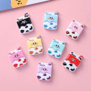 Caja de leche de unicornios arcoíris, gatito de dibujos animados, gato, resina, Diy taza de agua, nevera, pegatina decorativa, decoración artística de uñas, dijes - Product Image 4