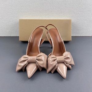 <b>Big</b> <b>Bow</b> Point Toe Tacones Slingback Elegant Pumps Shoes Cute Heels for Women - Product Image 4