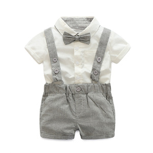 Summer Grey Boy abito formale neonato abiti per bambini <span class=keywords><strong>6</strong></span> <span class=keywords><strong>9</strong></span> 12 <span class=keywords><strong>mesi</strong></span> Little Boys Gentleman outfit set di <span class=keywords><strong>abbigliamento</strong></span> per ragazzo - Product Image 1