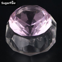 Mignon récipient en verre acrylique transparent avec couvercle en diamant, utilisé pour les fournitures pour ongles
