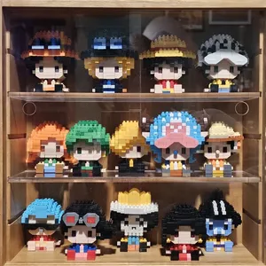 Bloques de Construcción Micro de One Piece, Dios del Sol Nika Luffy, Chopper, <span class=keywords><strong>Ace</strong></span>, Buggy, Modelo 3D de Anime, Mini Figuras de Ladrillos para Regalo - Product Image 1