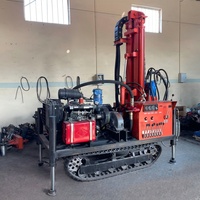 Foreuse de puits d'eau multifonctionnelle hydraulique à chenilles, propulsée au diesel, avec une profondeur de forage maximale de 300 m