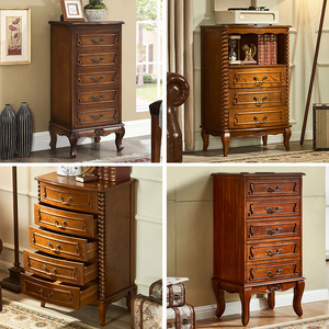 Cómoda Multifuncional Estilo Americano para Dormitorio, Gabinete de Almacenamiento con Cajones de Madera Sólida, Mueble de Almacenamiento Vintage para Sala de Estar - Product Image 6