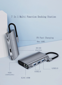 <span class=keywords><strong>7</strong></span> trong 1 loại C <span class=keywords><strong>USB</strong></span> Hub đa chức năng phụ kiện máy tính tốc độ cao đọc thẻ SD TF HDMI 4K PD Sạc 100W Docking Station - Product Image 4