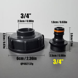 Microfibre 1/2 \ "3/4 \" IBC réservoir Valve adaptateur <span class=keywords><strong>tuyau</strong></span> 60mm filetage grossier jardin <span class=keywords><strong>eau</strong></span> connecteur remplacement Valve <span class=keywords><strong>raccord</strong></span> pièces - Product Image 3