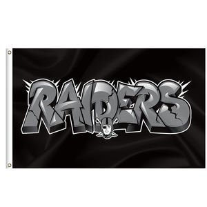 Drapeau de football NFL personnalisé 3x5 pieds en <span class=keywords><strong>vente</strong></span> chaude avec les derniers designs, drapeaux des Raiders de Las Vegas - Product Image 6