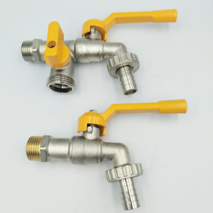 Robinet d'arrêt en laiton chromé 1/2'' 3/4'' pour machine à laver, robinet de jardin, robinet de tuyau, robinet d'arrêt verrouillable en laiton - Product Image 2
