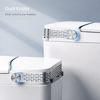 WC intelligent moderne à poser au sol avec télécommande, siège de bidet intelligent en céramique, chauffage du siège, cuvette ronde, WC intelligent