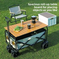 Chariot de camping pliable compatible camping-car, grande capacité, chariot de courses, chariot de transport de camping à roues omnidirectionnelles