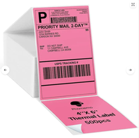 Label Pengiriman Alamat Thermal Putih 4x6 inci, Kertas Perekat Thermal untuk Printer Thermal, 500 Label/Roll untuk Zebra/Brother