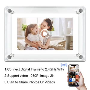 Venta al por mayor 8 pulgadas LCD Video Folleto Movimiento Libro WiFi Acrílico Marcos de fotos digitales para invitaciones de boda Cajas de regalo Arte - Product Image 2