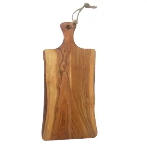 Acacia עץ 45x20x1.5cm מלבן צורת קרש חיתוך עץ עם ידיות מלוטש עיצוב טבעי עץ שיטה קיצוץ לוח