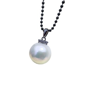 Colgante de Plata de Ley 925 3834DIY con Cuentas Redondas de 10-13 mm, Soporte Vacío Negro para Collar, Accesorios para Perlas, Dijes para Colgantes de Perlas DIY - Product Image 5